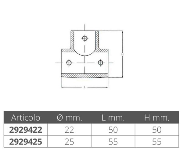 2929422_1 T Joint Straight 90° D22mm Stainless Steel