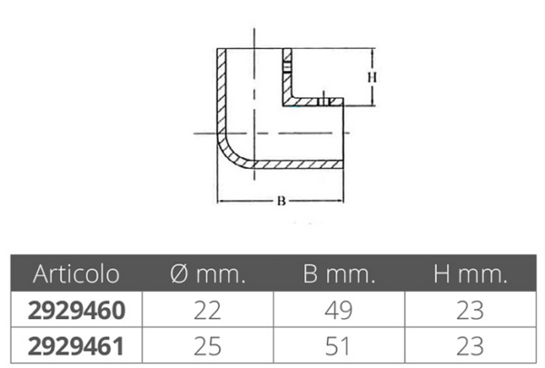 2929461_1 Elbow Joint 90° D25mm Stainless Steel