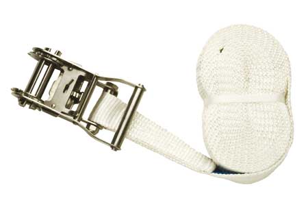 3180425_ Stainless steel ratchet + White Webbing 25mm x 6mt -500kg
