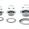 15pc Eyelets blister 11mm with mounting tools included