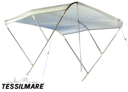 3265215 Tessilmare Bimini White Aluminum 3 arches 150cm Length x 180cm H140cm