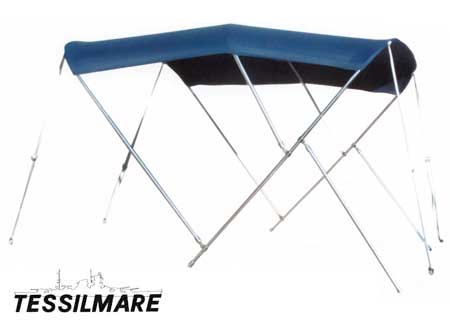 3265467 Tessilmare Bimini Blue Stainless Steel 3 Arches 180 x 200 x H140cm