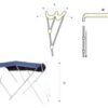 3265472_ Tessilmare Bimini Blue Stainless Steel 3 Arches 180 x 230 x H140cm