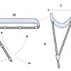 3266063_ Nautical Bimini F2 Blue 2 arches in Aluminum 150cm Width x 180cm Length x 110cm Height