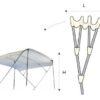 3268025_ Tessilmare Bimini white 4 Arches Aluminum 225 x 255 x H140cm