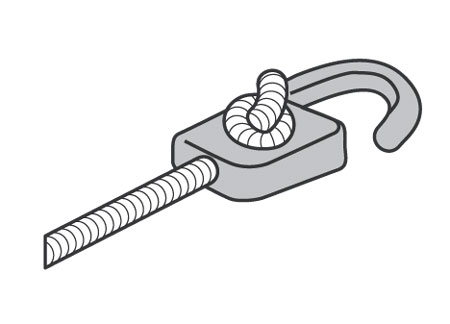 332804_ White Hook for elastic rope 4mm
