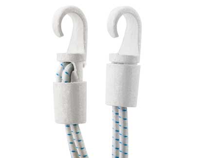 332843 Automatic Shock Cord Hooks Rope 5-6mm White