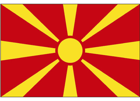 3402720 Polyester Flag of Macedonia 20x30cm