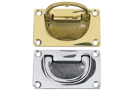340685 Flush Mount Lift Handle 80x49x13mm Chromed Brass
