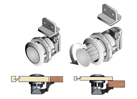 343246_ Southco Turn Knob Latch Surface Mount 32x47mm Chromed Finishing