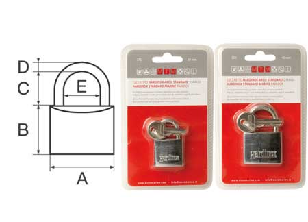 Padlocks 50mm Hardinox Standard Marine