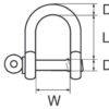 3521030_ Wichard D Shackle 10mm Pin