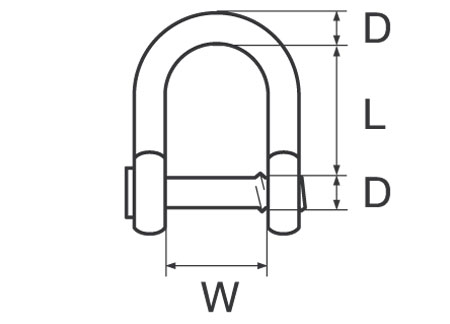 Stainless Steel Shackle Wichard with Allen Head 8mm