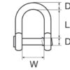 Stainless Steel Shackle Wichard with Allen Head 8mm