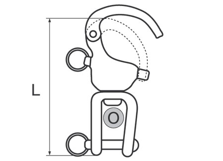 3522790_ Stainless Steel swivel Carabiner Wichard with Shackle 90mm
