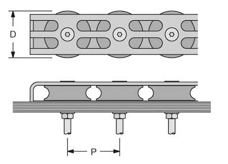 Sailboat Deck Organizers Antal 4 rollers - 14mm