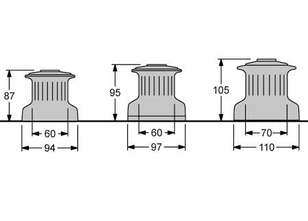 Antal Winches W6 Aluminum 1 Speed D94mm