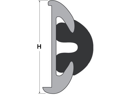 3833856_ Black plastic end cap for fendering profile H56