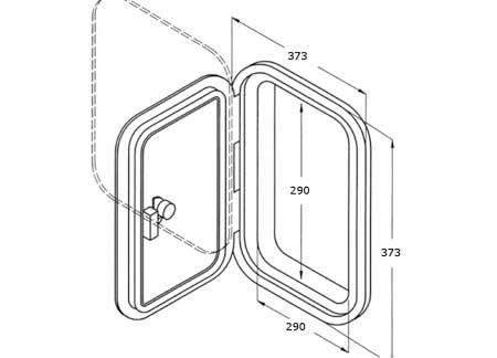 White Plastic Hatches Can Marine 373 x 373mm