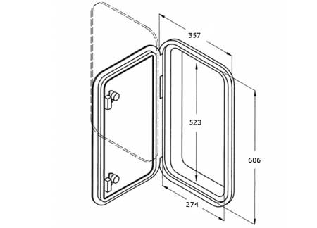4000436_ Hatch with Storage Box 606 x 317 mm ( Box 320mm)
