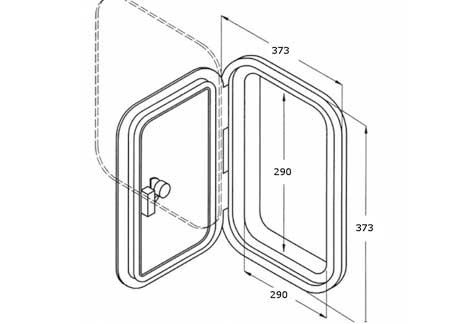 Hatch with Storage Box 373 x 373 mm ( Box 250mm)