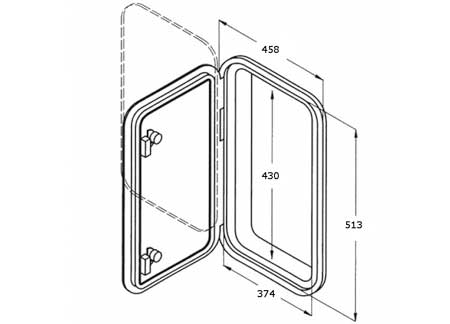 4000450_ Hatch with Storage Box 458 x 513 mm ( Box 330mm)