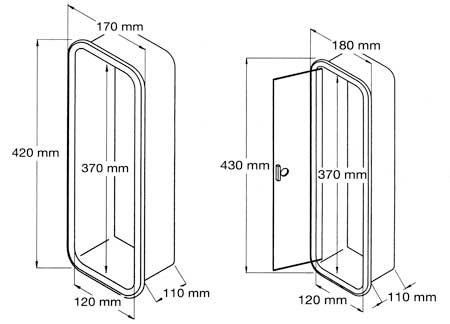 4010025_1 Box for Fire Extinguisher with Door 180 x 430mm