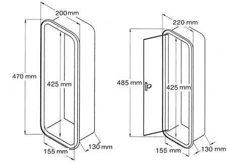 4010026_1 White Storage Box with Door 220 x 485mm