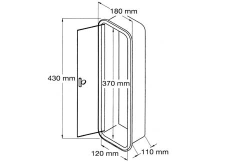 4010035_1 Recessed Box White for Fire Extinguisher 1kg 180 x 430 x 110mm