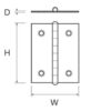401040_ Stainless Steel Hinge 50 x 40 x 0.8mm