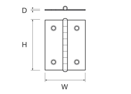 401040_ Stainless Steel Hinge 50 x 40 x 0.8mm