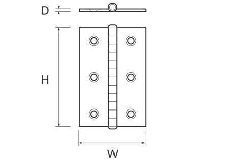 401360_ Stainless Hinge 60 x 40 x 1.5mm