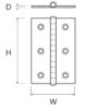 401370_ Stainless Hinge 75x50x1.5mm