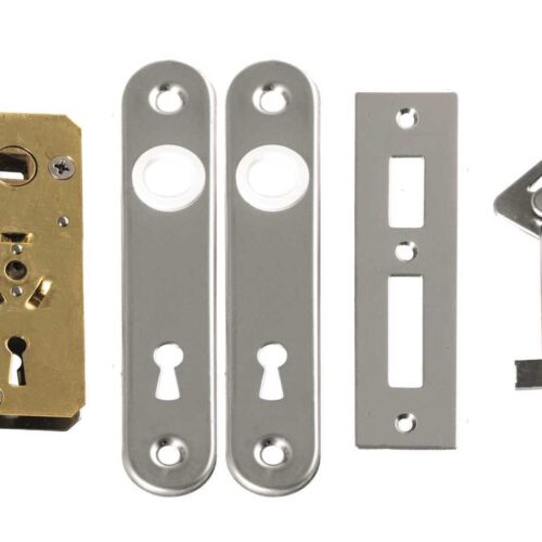 402120in20Ottone20Cromato Mortise Doorlock Right Hand 93x44x12mm Chromed Model 4021