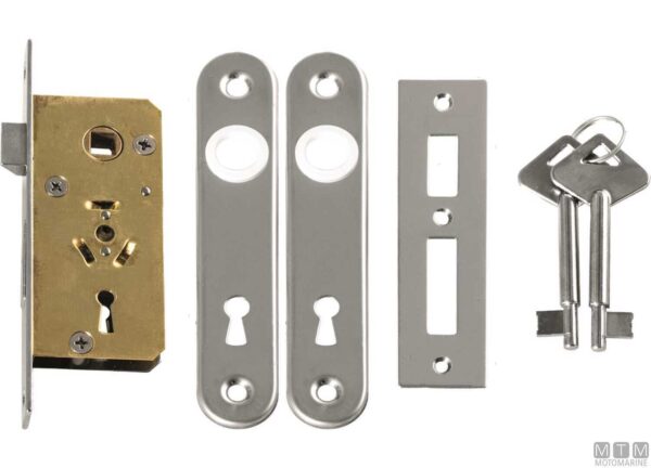 402120in20Ottone20Cromato Mortise Doorlock Right Hand 93x44x12mm Chromed Model 4021