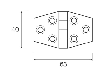430006_ Black Hinge 40 x 63mm