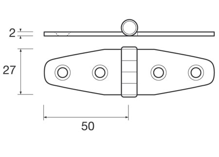 Stainless Hinge 50 x 27 x 2mm