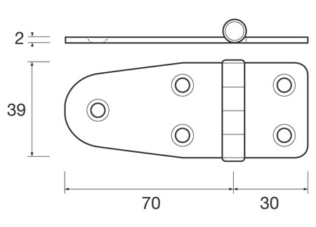 452512_ Stainless Hinge 70x39x2mm