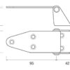 453534_ Stainless Fold Hinge 95x40x2.5mm H34
