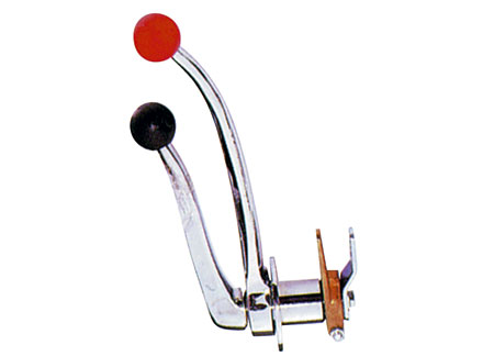 4603002 Chromed Brass Universal twin lever control for throttle or shift