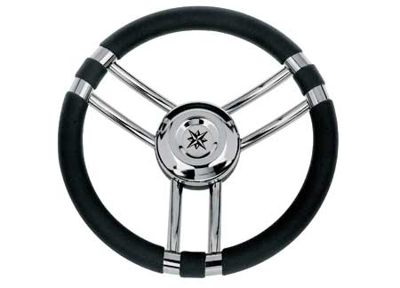 4641711_ Stainless Steel steering wheel Ray Polyurethane grip Grey 350mm