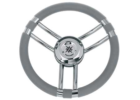 4641711_2 Stainless Steel steering wheel Ray Polyurethane grip Grey 350mm
