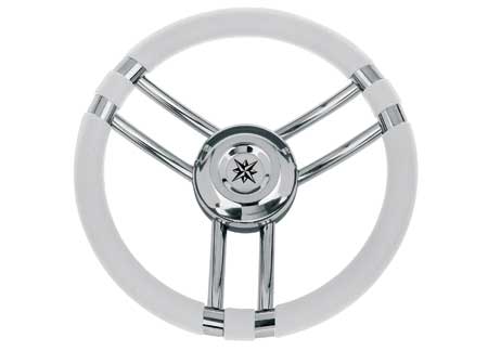 4641715_1 Stainless Steel steering wheel Ray with wood grip 350mm