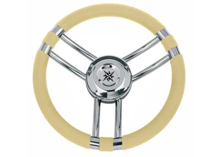 4641715_3 Stainless Steel steering wheel Ray with wood grip 350mm