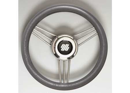 4641735_3 Stainless Steel Steering wheels Ultraflex V25 with Polyurethane grip Grey 350mm