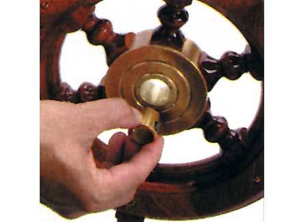 4645014_ Polished Brass hub cap for helmsmann`s wheels from 490 to 650mm