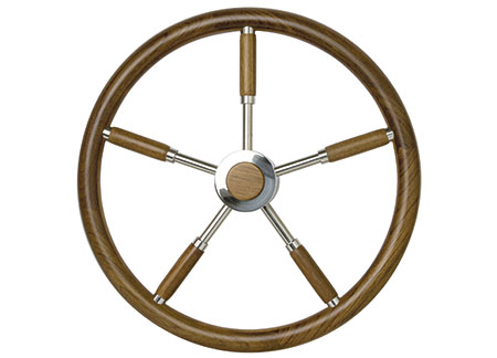 4646040 Stainless Steel Helmsmann`s wheels with Teak grip 600mm