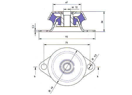 4810010_ Engine Shock Absorber-Marine Engine Mounts ROUND S M12