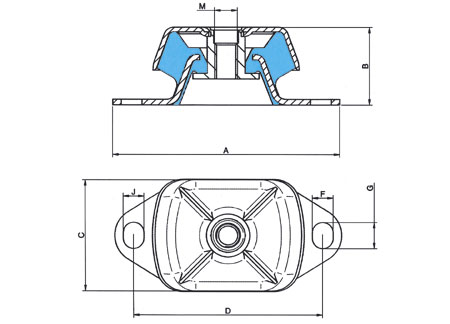 Engine Shock Absorber-Marine Engine Mounts  L M20 800KG