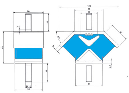 4810460_ Engine Shock Absorber-Marine Engine Mounts VD M12 150KG